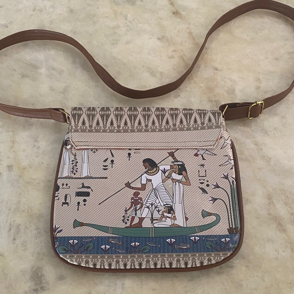 Brown Egyptian-Themed Women's Bag